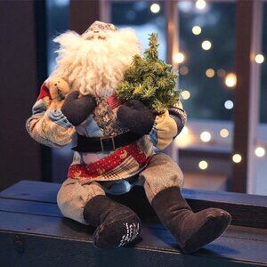 Bethany Lowe Santa on a Drum 1993 Signed 48/150 Quilt Teddy Bear Christmas Decor